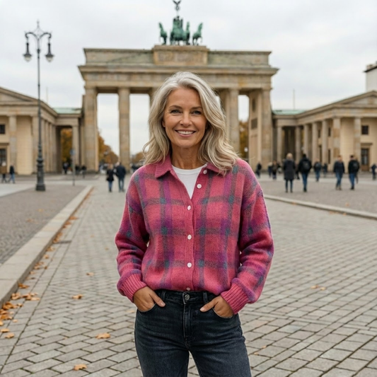 MAE CHECK KNIT CARDIGAN | SOFT RETRO STYLE