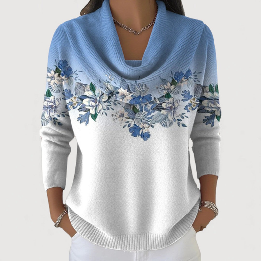 Alora | Flower Sweater with Soft Neckline