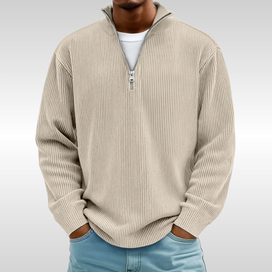 TRISTAN RIBBED ZIP PULLOVER | EFFORTLESS STYLE AND EASY COMFORT