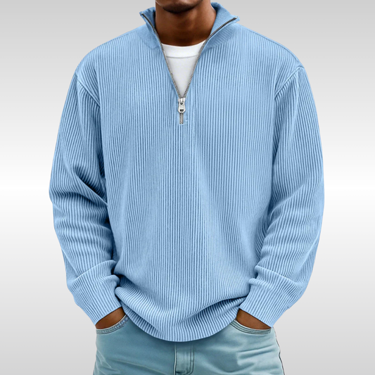 TRISTAN RIBBED ZIP PULLOVER | EFFORTLESS STYLE AND EASY COMFORT